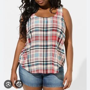 Torrid sz 6 6x challis cross back tank Americana NWT